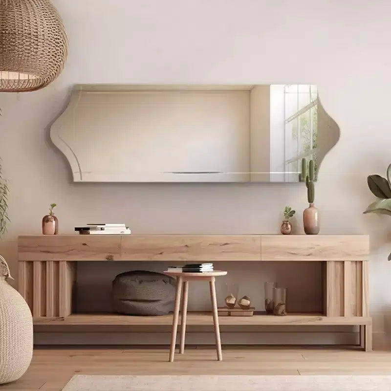 Miroir Mural Rectangulaire Sans Cadre : Design Moderne, Aucun Assemblage Requis, Montage MDF