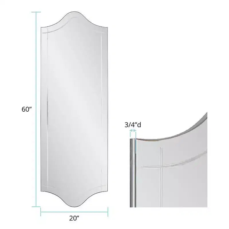 Miroir Mural Rectangulaire Sans Cadre : Design Moderne, Aucun Assemblage Requis, Montage MDF