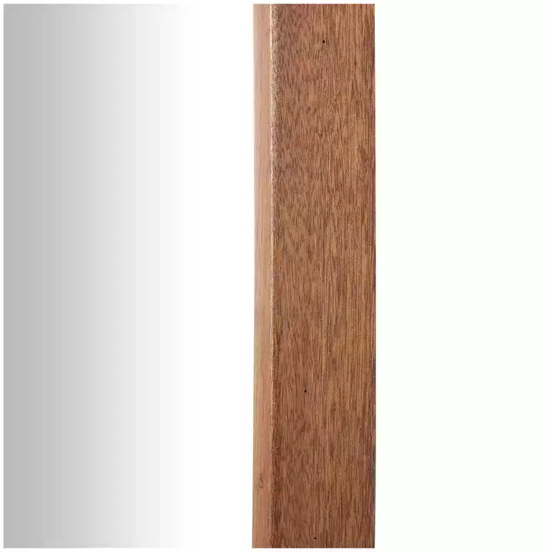 Miroir mural simple en bois avec bords arrondis, marron, design moderne, cadre en MDF, aucun assemblage requis