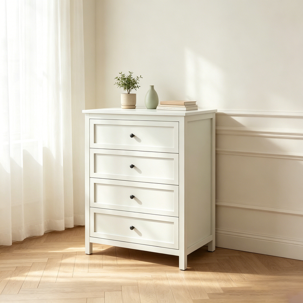 Commode classique à 4 tiroirs blanche - Room Essentials
