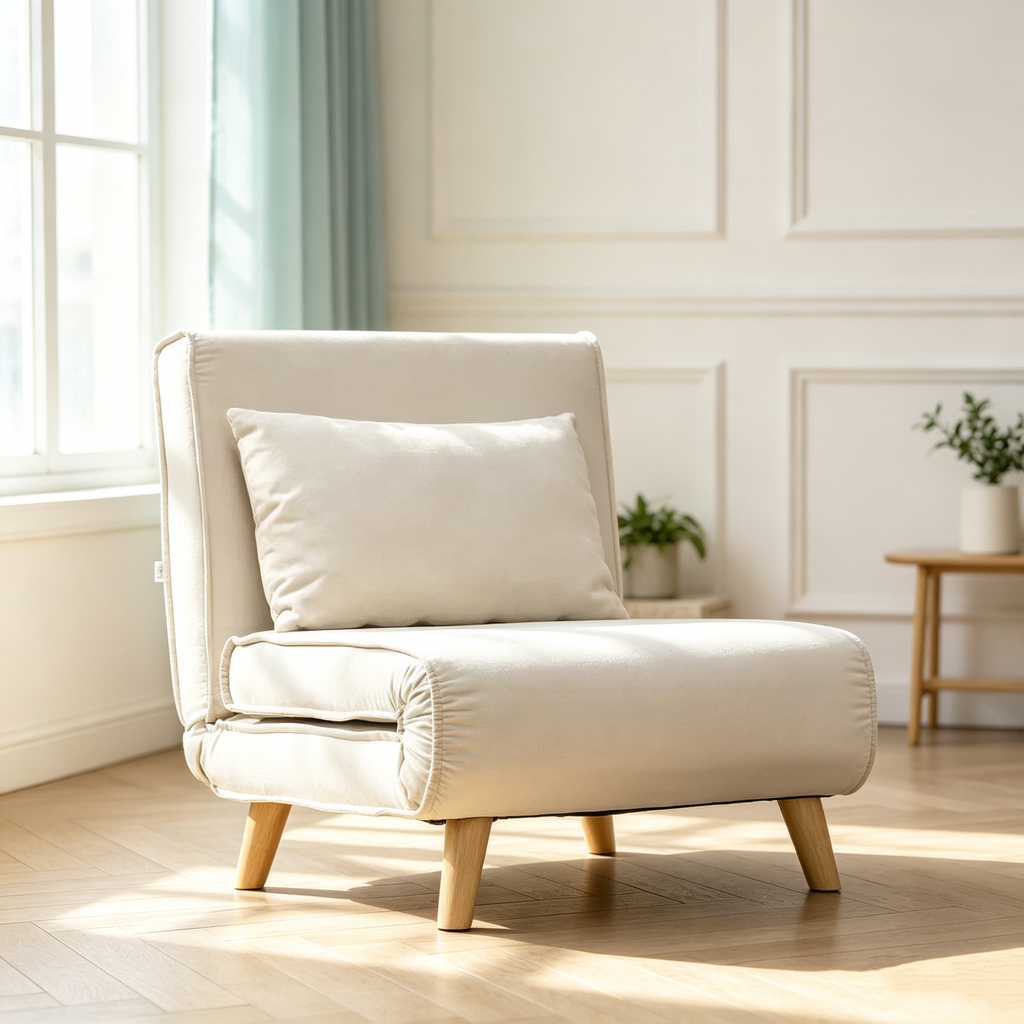 Fauteuil-lit convertible, Canapé-lit multifonctionnel 2 en 1, Fauteuil-lit avec dossier réglable pour salon, chambre, bureau à domicile