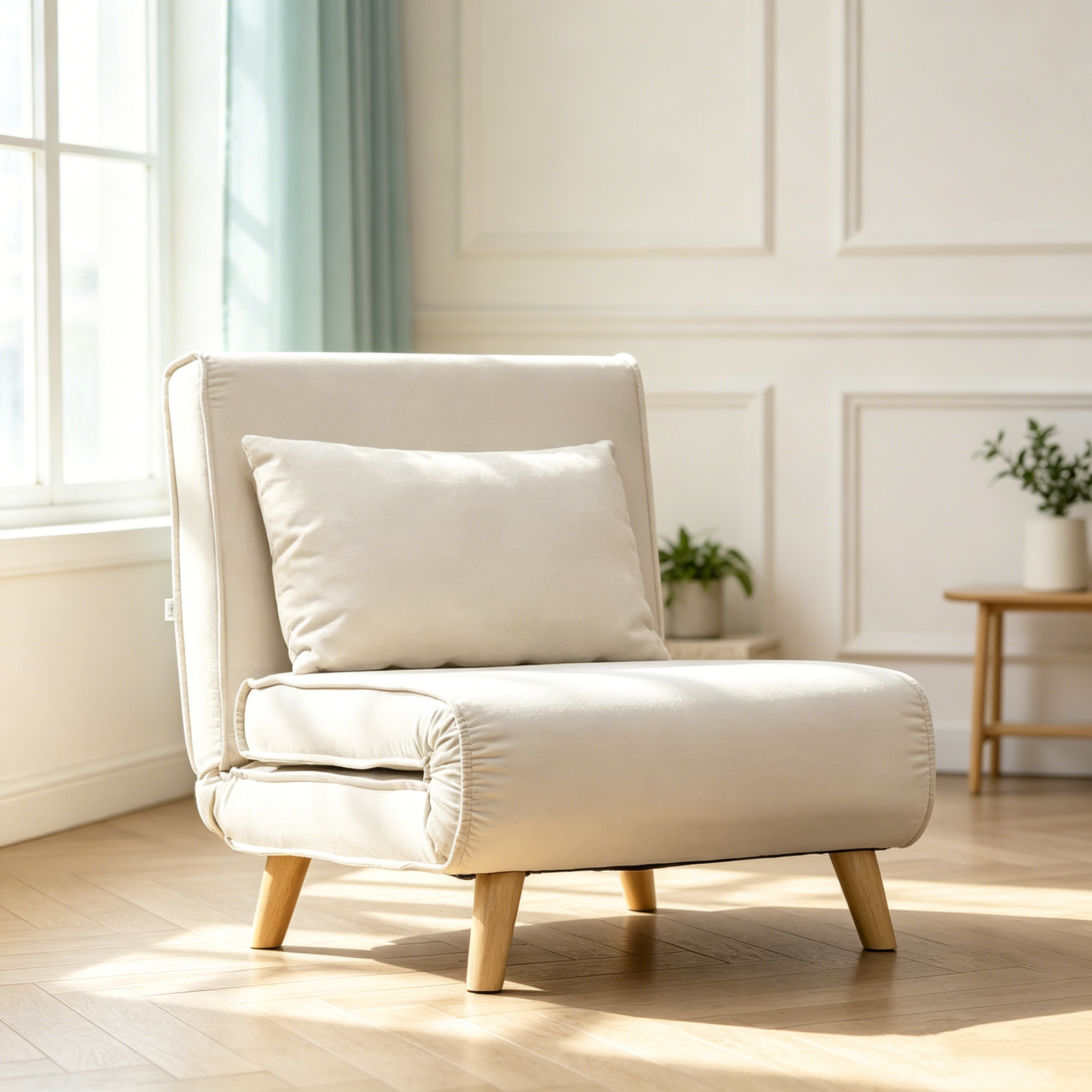 Fauteuil-lit convertible, Canapé-lit multifonctionnel 2 en 1, Fauteuil-lit avec dossier réglable pour salon, chambre, bureau à domicile