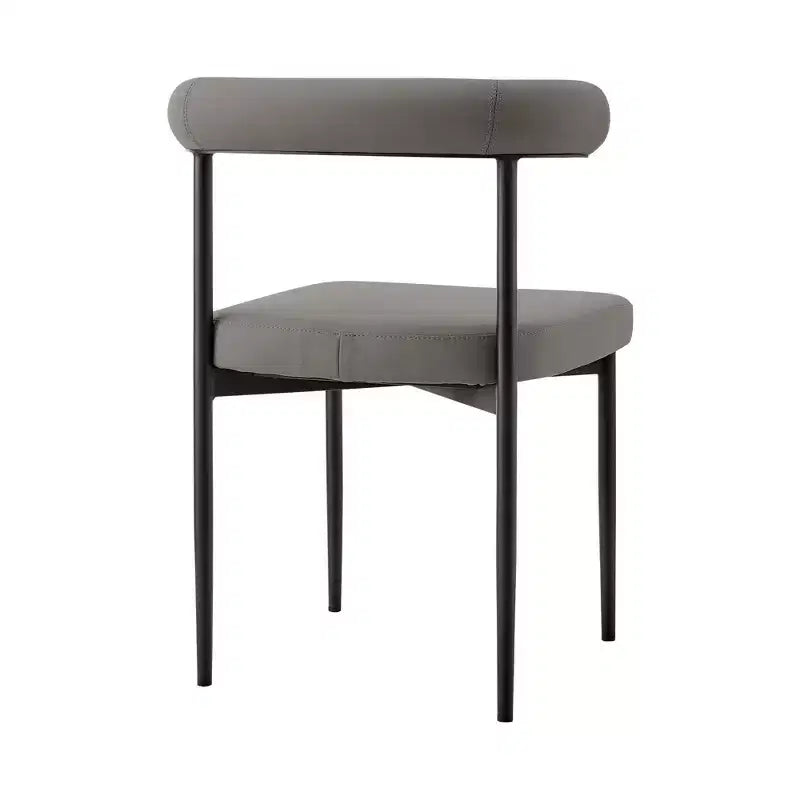 Chaises de salle à manger en similicuir noir mat/gris clair