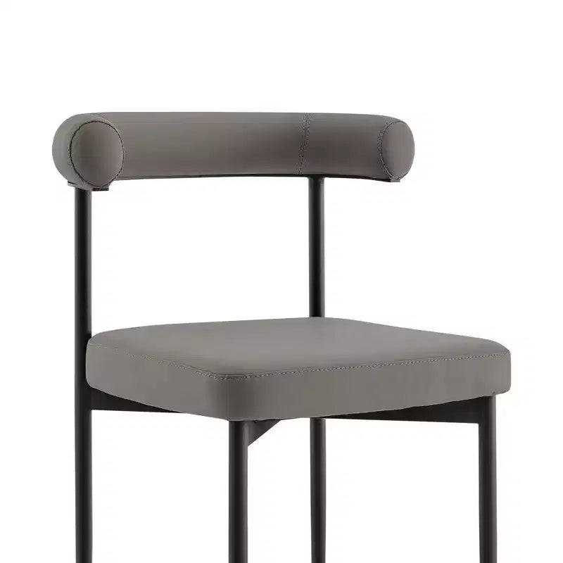 Chaises de salle à manger en similicuir noir mat/gris clair