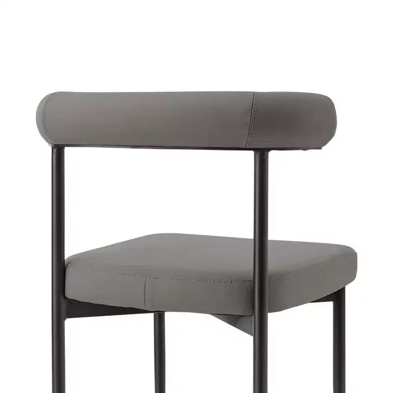 Chaises de salle à manger en similicuir noir mat/gris clair