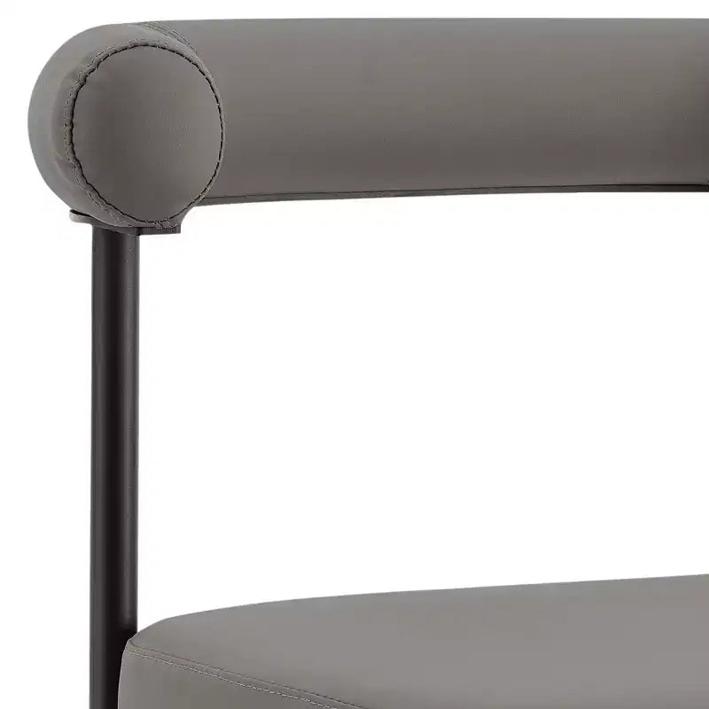 Chaises de salle à manger en similicuir noir mat/gris clair