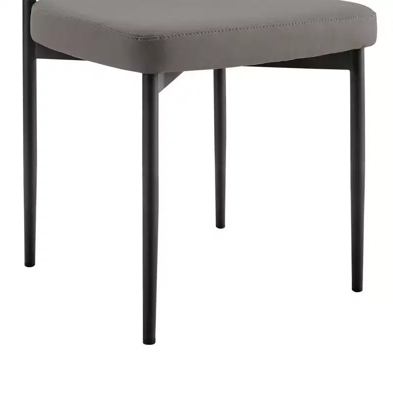 Chaises de salle à manger en similicuir noir mat/gris clair
