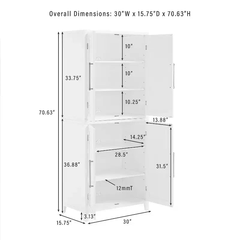 Armoire de rangement de cuisine blanche