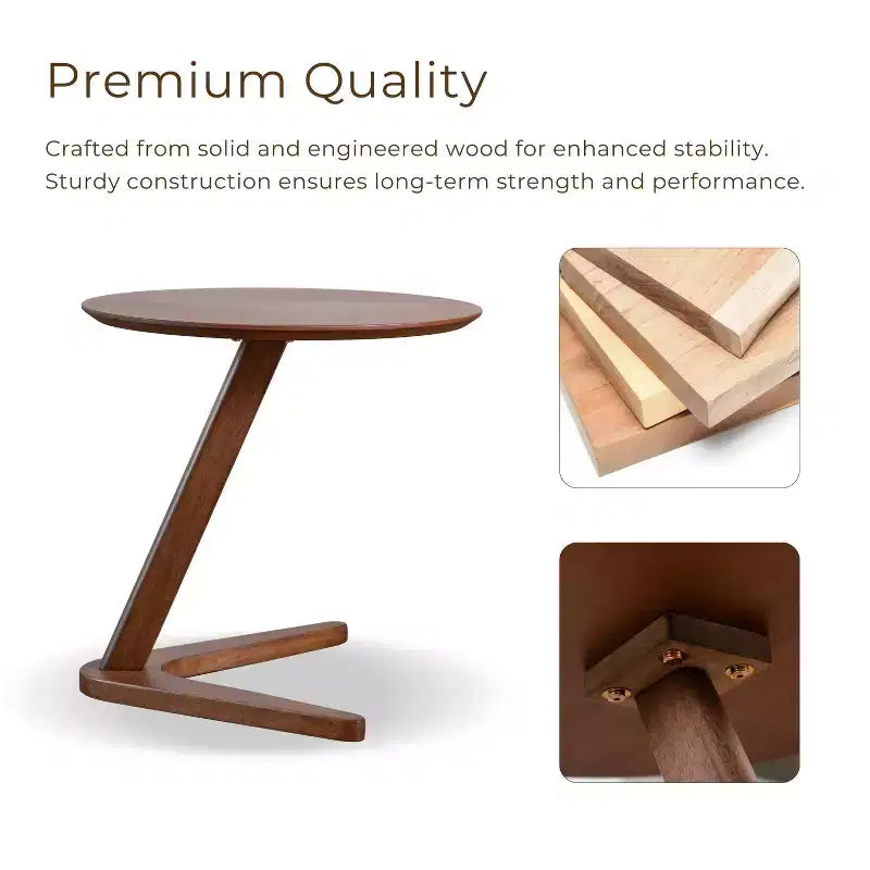 Table d'appoint et chaise Mid-Century Modern Noyer