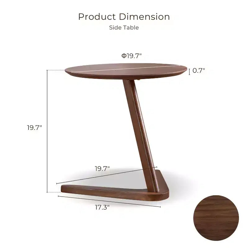 Table d'appoint et chaise Mid-Century Modern Noyer