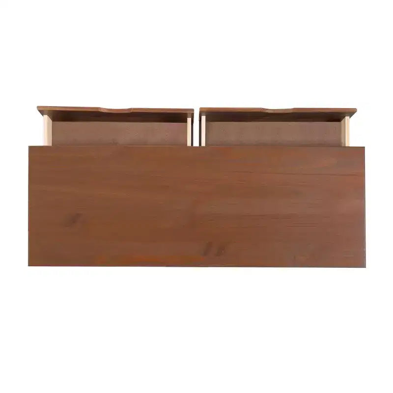Commode 6 tiroirs en Noyer massif, style Mid-Century Modern : Rangement de chambre, Structure en Pin, Coulisses métalliques