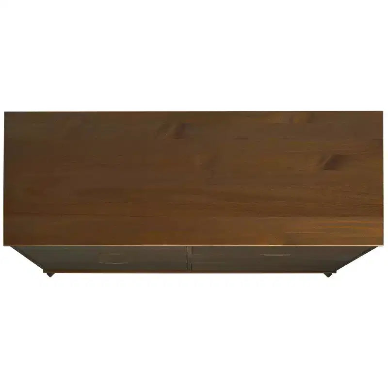 Commode 6 tiroirs en Noyer massif, style Mid-Century Modern : Rangement de chambre, Structure en Pin, Coulisses métalliques