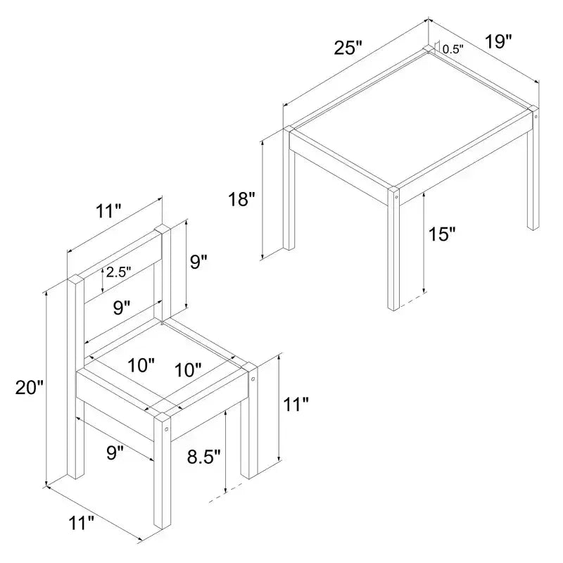 Table et chaise pour enfants