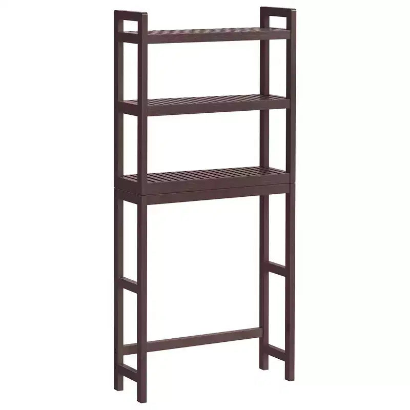 Meuble de rangement 3 niveaux en bambou à poser au-dessus des toilettes
