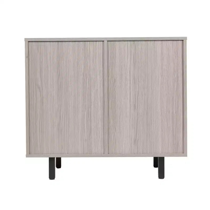 Bar classique et meuble d'appoint avec armoire à porte unique de style Shaker avec rangement suspendu pour verres et étagères ouvertes pour bouteilles