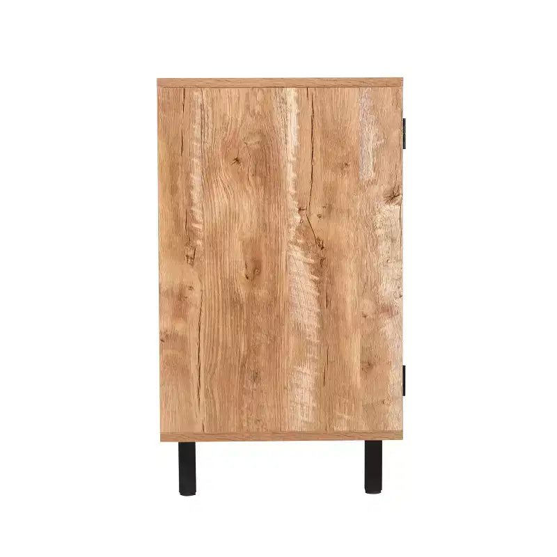 Bar classique et meuble d'appoint avec armoire à porte unique de style Shaker avec rangement suspendu pour verres et étagères ouvertes pour bouteilles