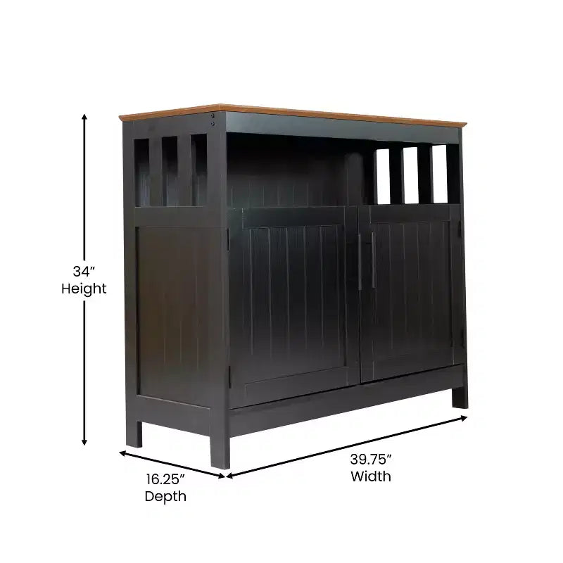 Buffet et vaisselier avec armoire de rangement et étagère supérieure