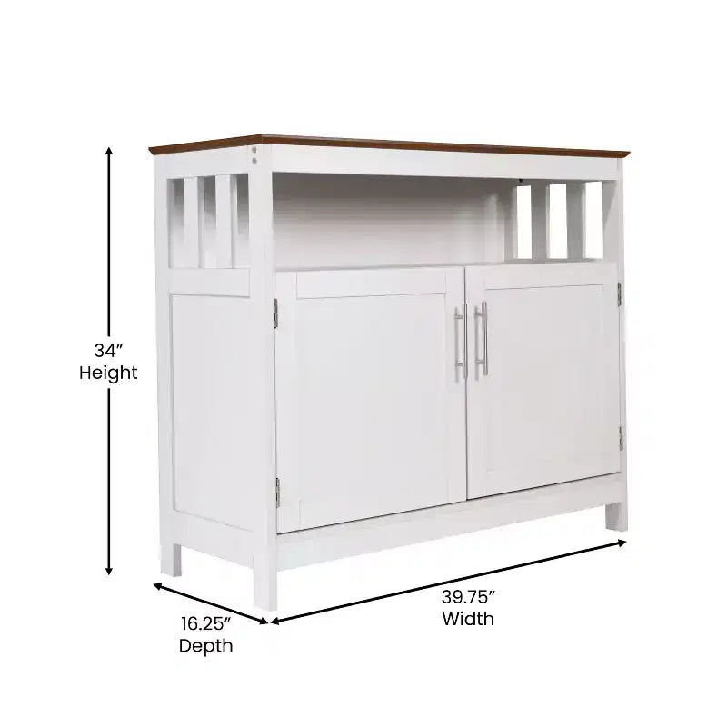 Buffet et vaisselier avec armoire de rangement et étagère supérieure