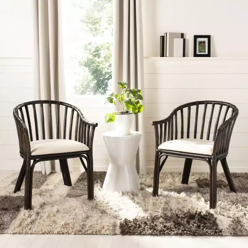 Fauteuil - Marron foncé/Blanc