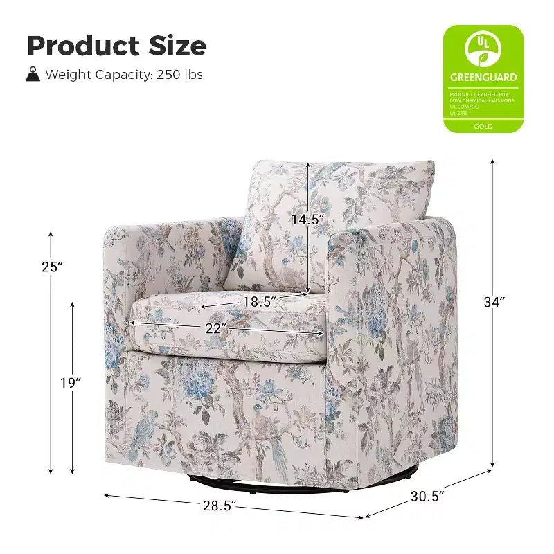 Fauteuil pivotant déhoussable et rembourré de style moderne