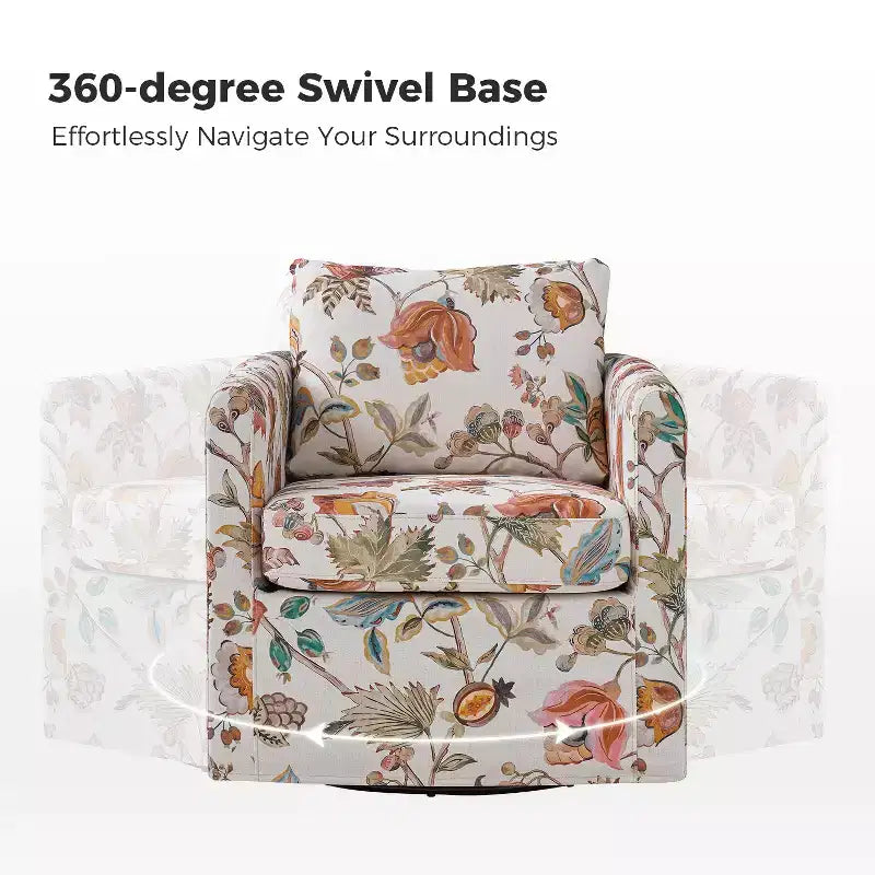 Fauteuil pivotant déhoussable et rembourré de style moderne