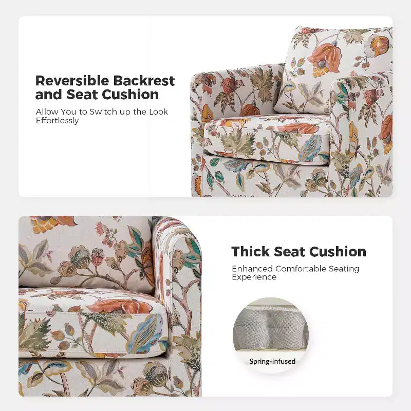 Fauteuil pivotant déhoussable et rembourré de style moderne