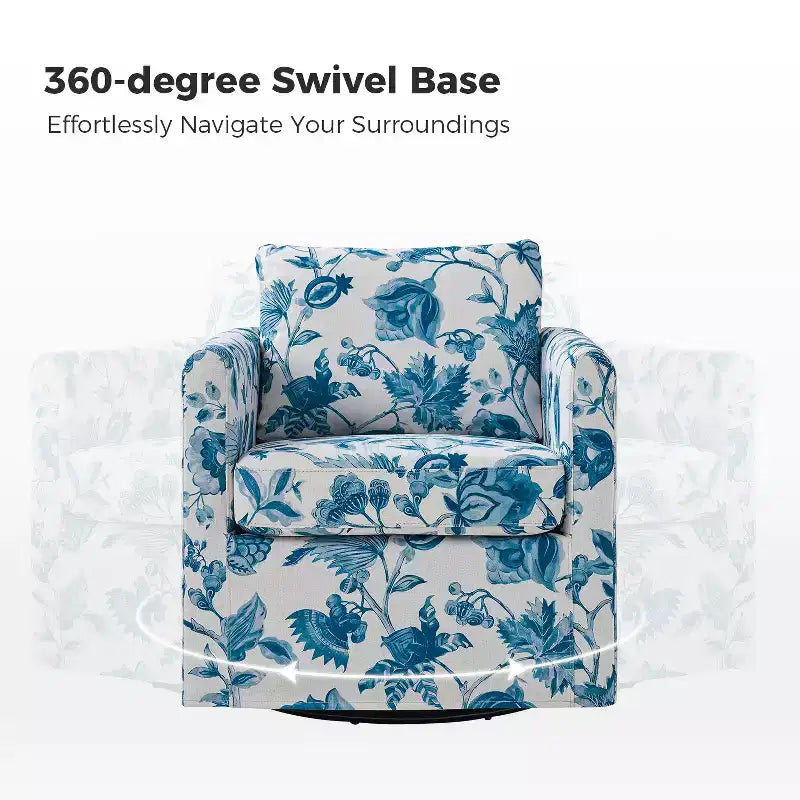 Fauteuil pivotant déhoussable et rembourré de style moderne