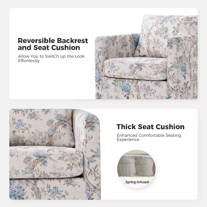 Fauteuil pivotant déhoussable et rembourré de style moderne