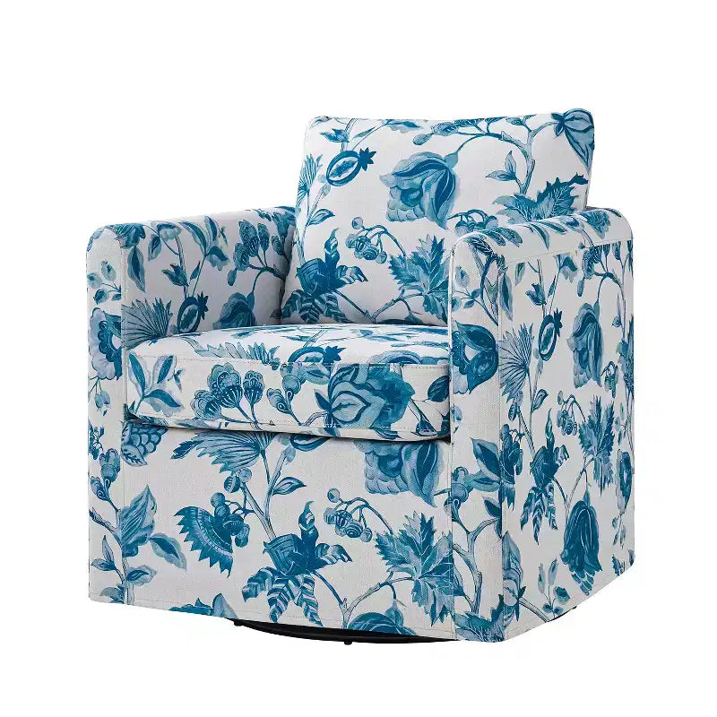 Fauteuil pivotant déhoussable et rembourré de style moderne