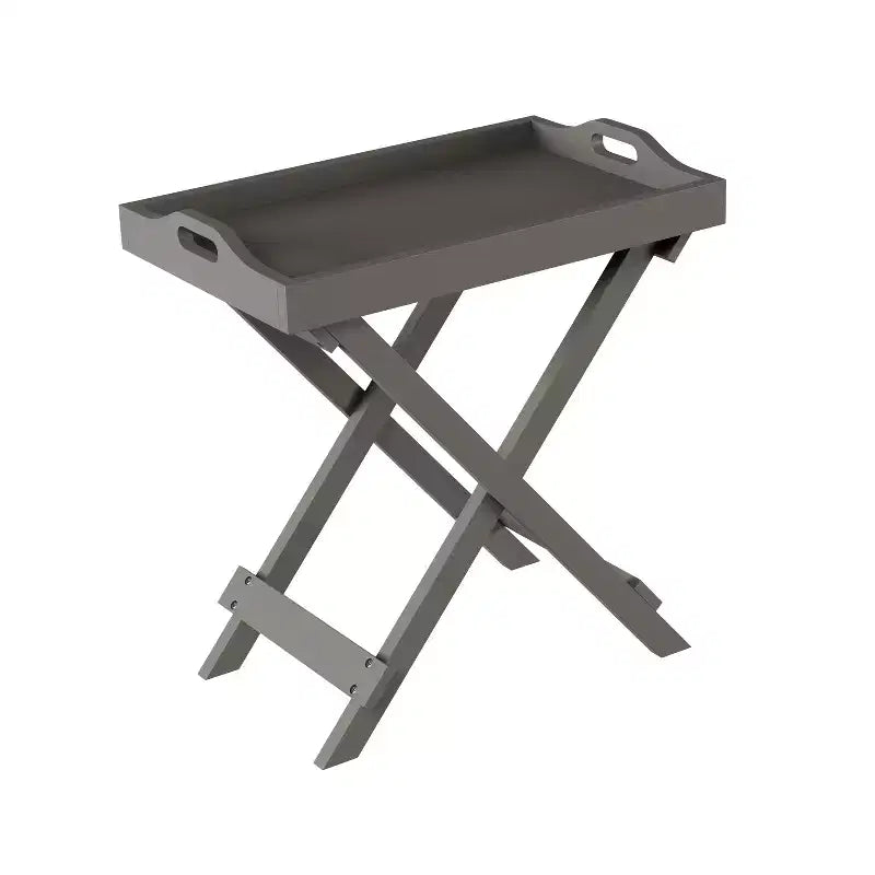 Table d'appoint pliante - Table de chevet contemporaine en bois portable avec plateau amovible