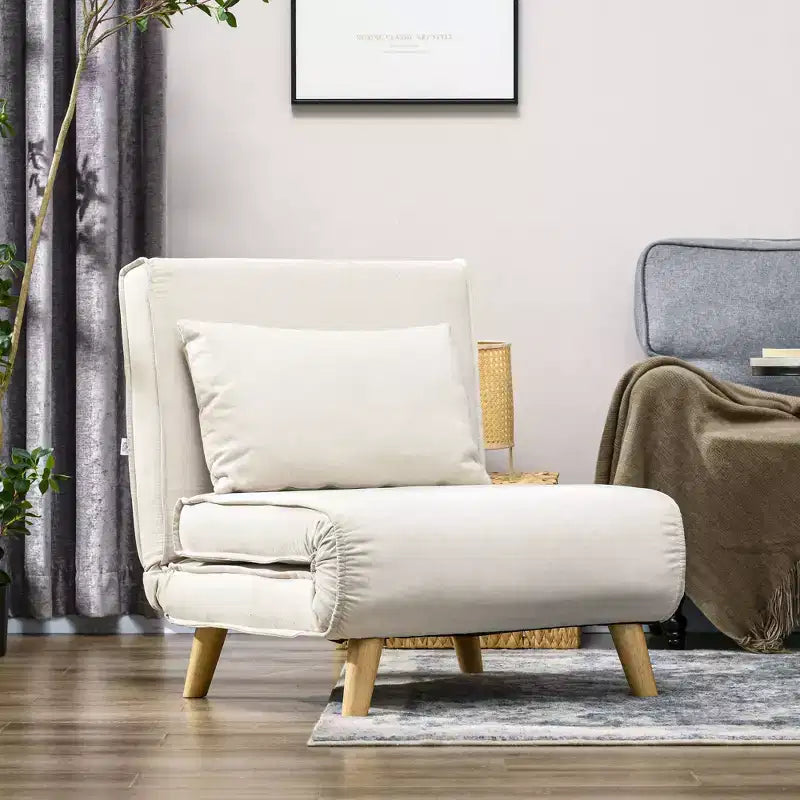 Fauteuil-lit convertible, Canapé-lit multifonctionnel 2 en 1, Fauteuil-lit avec dossier réglable pour salon, chambre, bureau à domicile
