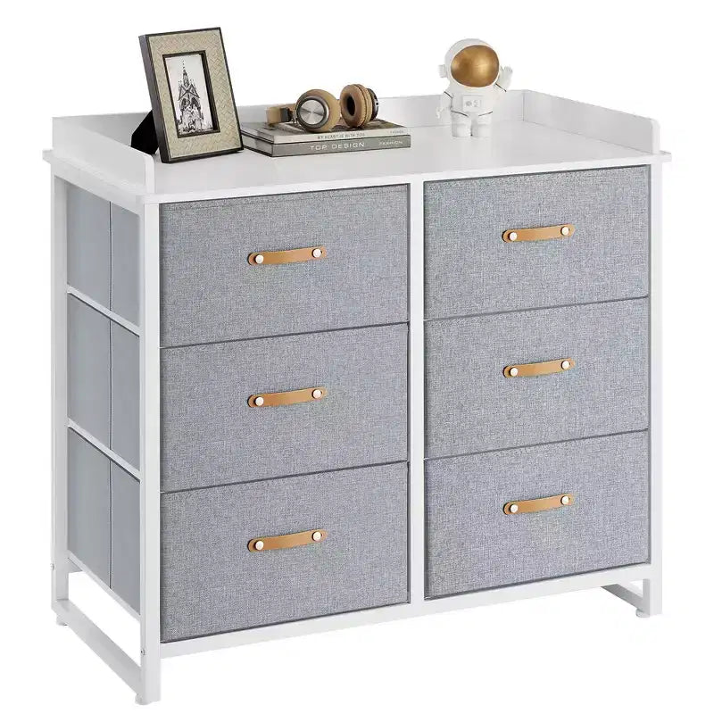 Commode enfant avec 6 tiroirs, pour bébés garçons et filles, avec table à langer résistante à l'eau, meuble de rangement.