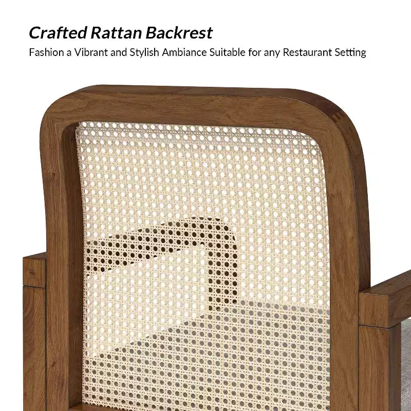 Chaise de salle à manger moderne en rotin avec coussin amovible