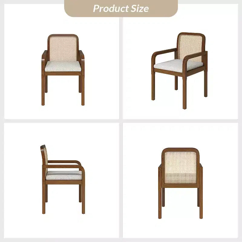 Chaise de salle à manger moderne en rotin avec coussin amovible