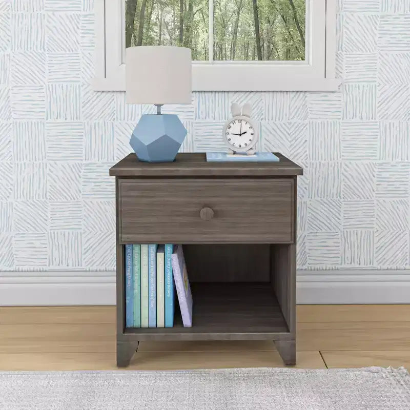 Table de chevet classique en bois avec 1 tiroir, table de chevet/d'appoint pour enfant, petite table de chevet pour chambre à coucher
