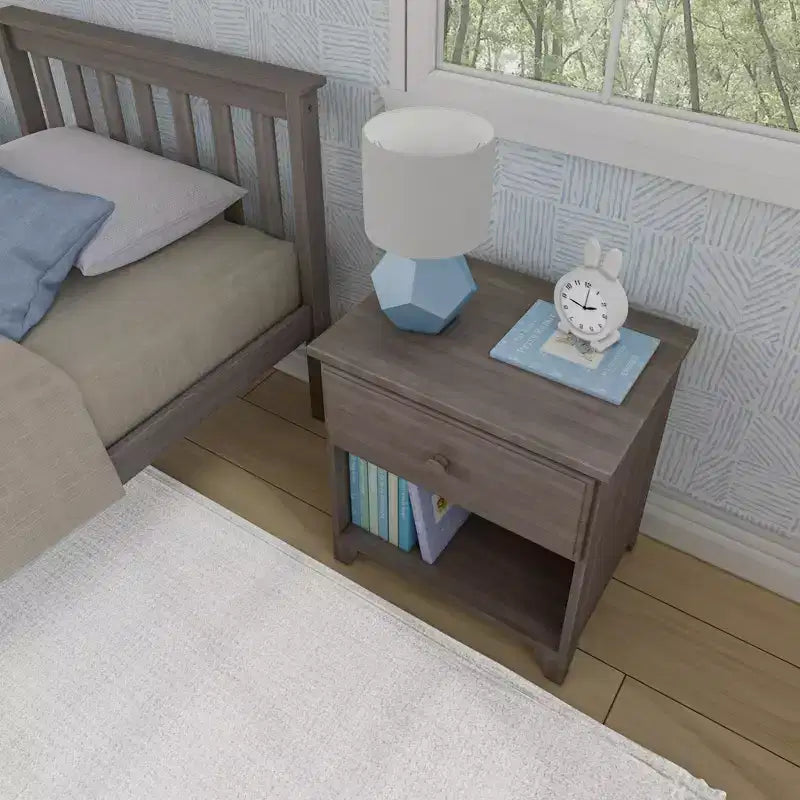 Table de chevet classique en bois avec 1 tiroir, table de chevet/d'appoint pour enfant, petite table de chevet pour chambre à coucher