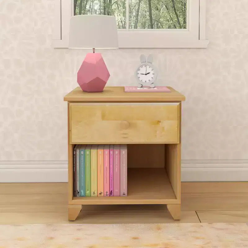 Table de chevet classique en bois avec 1 tiroir, table de chevet/d'appoint pour enfant, petite table de chevet pour chambre à coucher