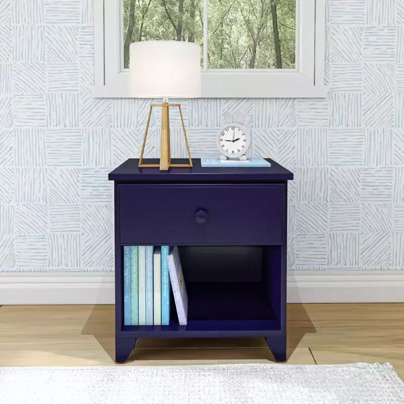 Table de chevet classique en bois avec 1 tiroir, table de chevet/d'appoint pour enfant, petite table de chevet pour chambre à coucher