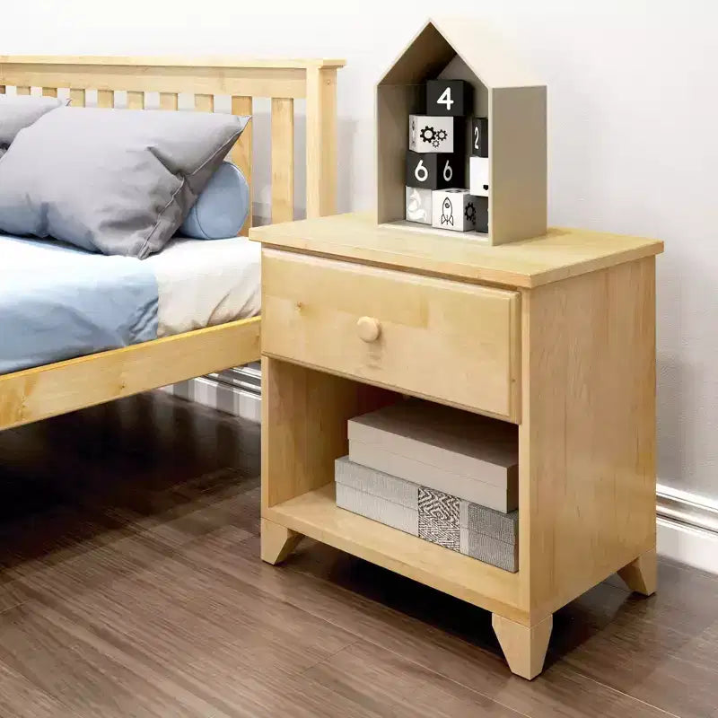 Table de chevet classique en bois avec 1 tiroir, table de chevet/d'appoint pour enfant, petite table de chevet pour chambre à coucher