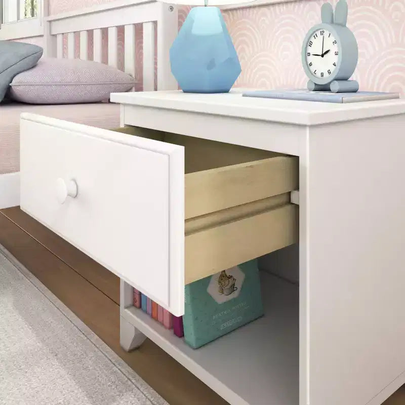 Table de chevet classique en bois avec 1 tiroir, table de chevet/d'appoint pour enfant, petite table de chevet pour chambre à coucher