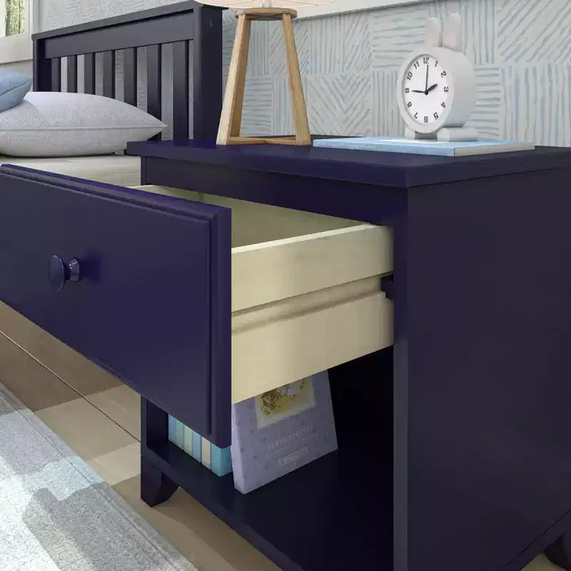 Table de chevet classique en bois avec 1 tiroir, table de chevet/d'appoint pour enfant, petite table de chevet pour chambre à coucher