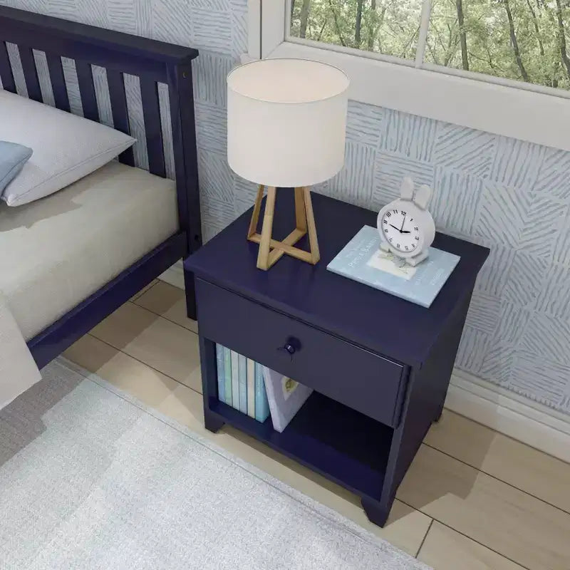 Table de chevet classique en bois avec 1 tiroir, table de chevet/d'appoint pour enfant, petite table de chevet pour chambre à coucher