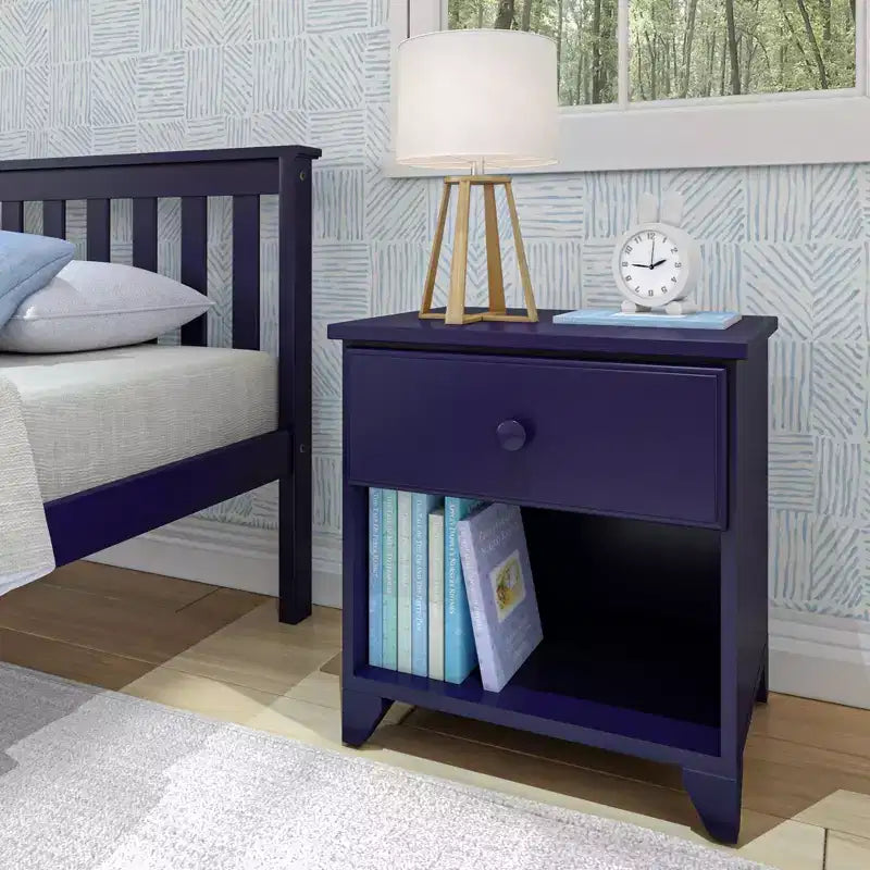 Table de chevet classique en bois avec 1 tiroir, table de chevet/d'appoint pour enfant, petite table de chevet pour chambre à coucher