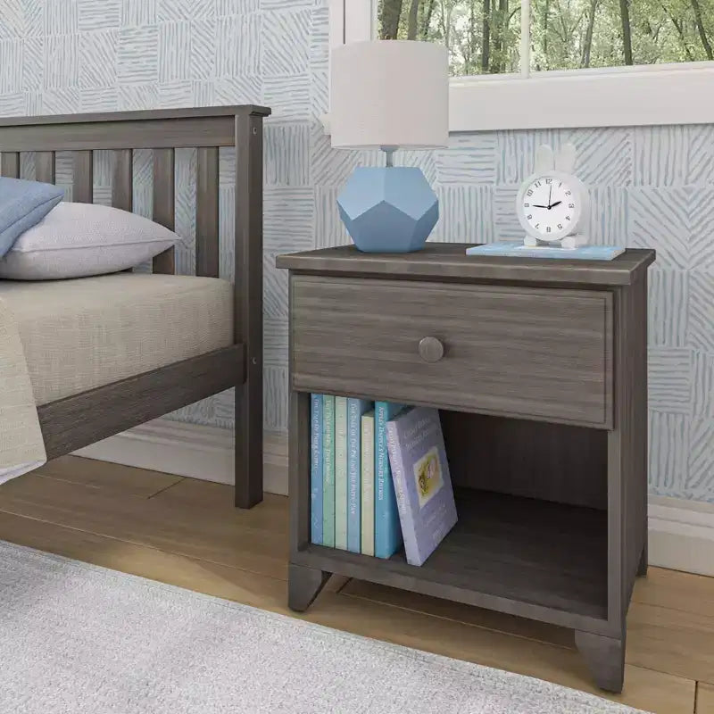 Table de chevet classique en bois avec 1 tiroir, table de chevet/d'appoint pour enfant, petite table de chevet pour chambre à coucher