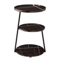 Danya B. 24x16.6 Skylar Round 3 Tier Mid-Century Side Accent Table with Modern Pedestal Legs