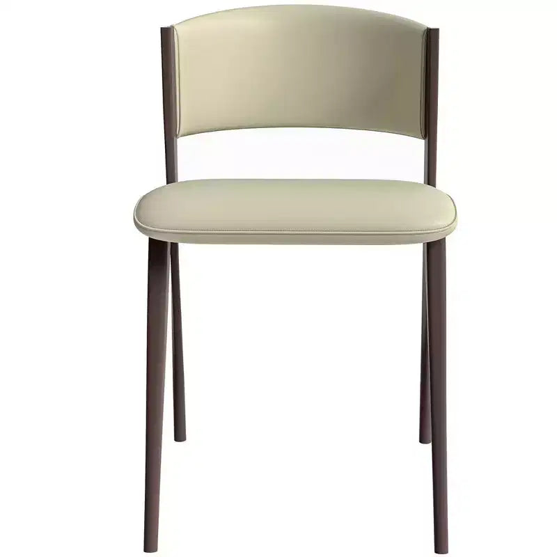 Chaise de salle à manger moderne en similicuir PU – Chaise d'appoint ergonomique à dossier incurvé avec pieds en métal noir mat robuste