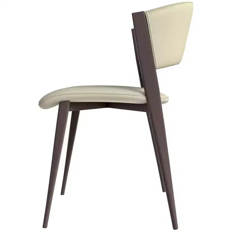 Chaise de salle à manger moderne en similicuir PU – Chaise d'appoint ergonomique à dossier incurvé avec pieds en métal noir mat robuste