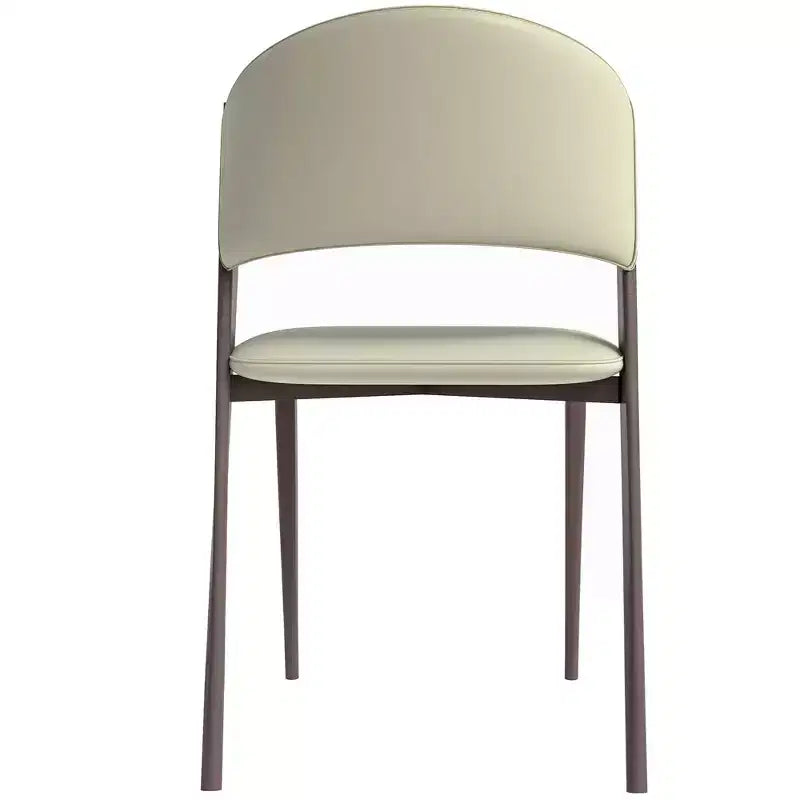Chaise de salle à manger moderne en similicuir PU – Chaise d'appoint ergonomique à dossier incurvé avec pieds en métal noir mat robuste