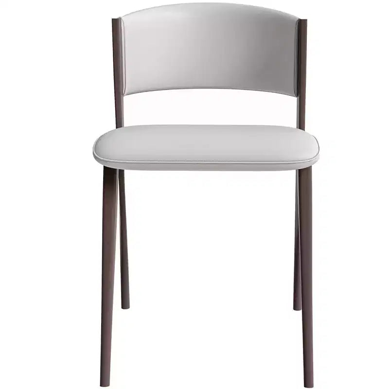 Chaise de salle à manger moderne en similicuir PU – Chaise d'appoint ergonomique à dossier incurvé avec pieds en métal noir mat robuste