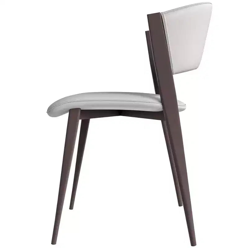 Chaise de salle à manger moderne en similicuir PU – Chaise d'appoint ergonomique à dossier incurvé avec pieds en métal noir mat robuste